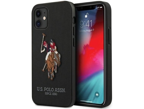 Carcasa iPhone 12 Mini US POLO Negro - Rojo