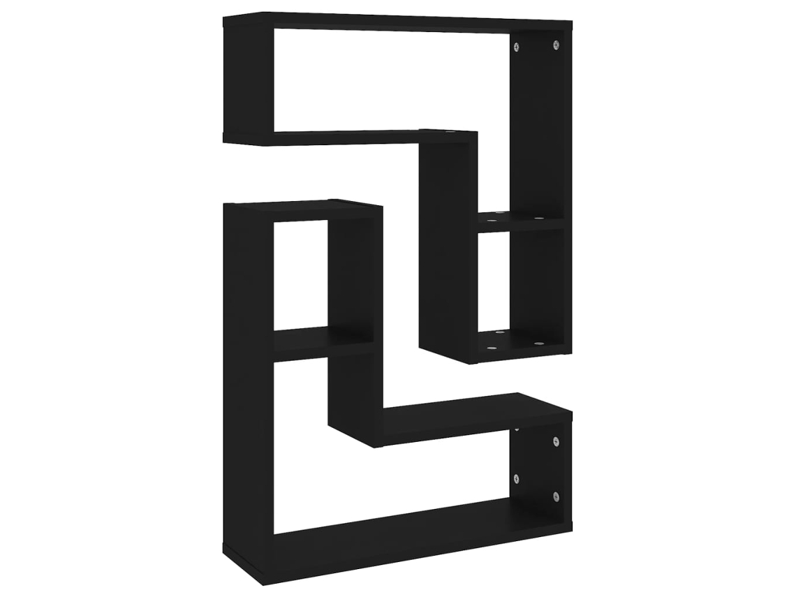Maison Exclusive - Estantes De Pared 2 Uds Madera Contrachapada Negro 50x15x50 Cm