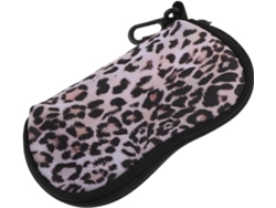 Estuche Gafas Estampado Leopardo Bolsa Neopreno Cremallera Organizador Compacto Mujer Sol