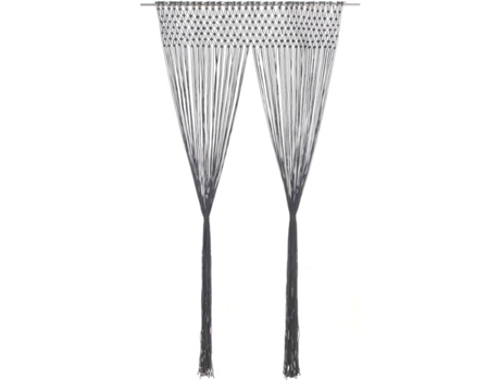 vidaXL Cortina de macramé algodón gris antracita 140x240 cm
