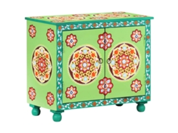 Lovely Home Aparador Pintado a mano 70X35X60 Cm Mango Maciza Multicor