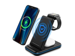 Estación de Carga Sem Certificado Qi para iPhone SE/13/12/XS/8/XR/11 YIZHOOD Seda Negro