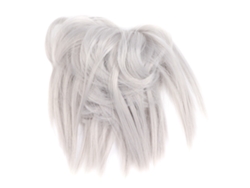 2026 - Extensões de cabelo grisalho bagunçado e volumoso com coque para fibra capilar de alta temperatura.