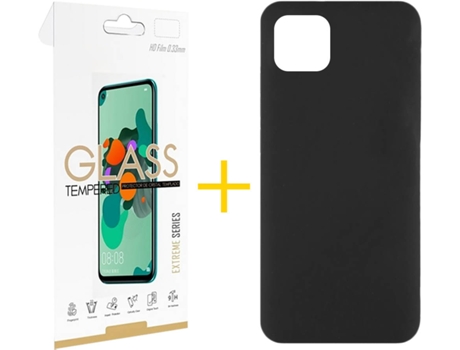 Carcasa + 1 Protector de Vidrio iPhone 13 Mini SKYHE Silicona Líquido Negro