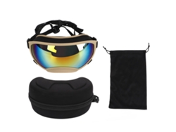 Gafas protectoras para perros con lentes rojas y montura caqui, protección UV | Sin marca