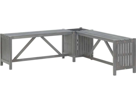 Banco de jardín VIDAXL Gris Madera de acacia (117x117x40 cm)