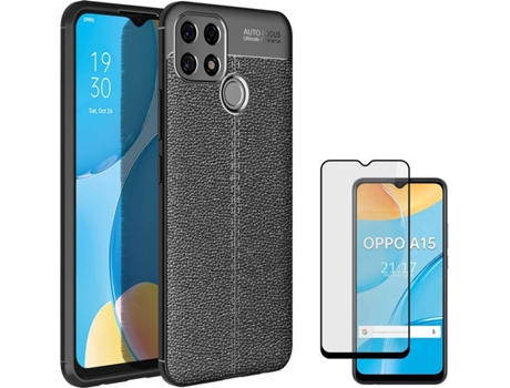 Funda y Protector Oppo A15 Rugged Leather Negro