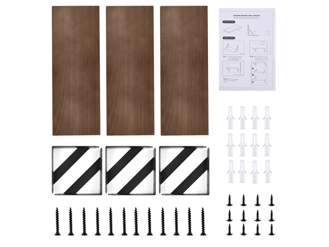 Juego De 3 Estantes Flotantes De Madera Multifuncionales, Ideales Para Inquilinos.