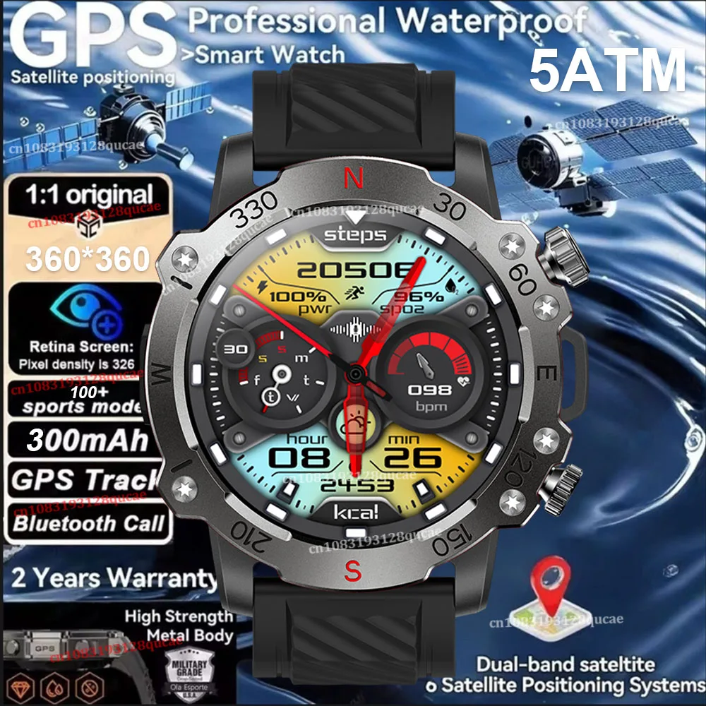 Reloj Inteligente Gps (negro), Resistente Al Agua, Con Gps Gnss De Doble Frecuencia Integrado Y Seguimiento De Movimiento.
