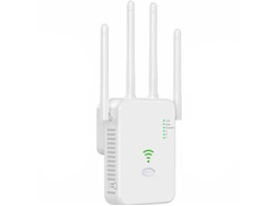 Yizhood - Extensor de Wi-Fi 2.4G, el más rápido, 4 antenas, 2 puertos LAN (blanco)