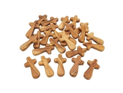 Cruz Madera Olivo Pequeña 2025 7cm Pack 30 Cruces Madera Oración Meditación