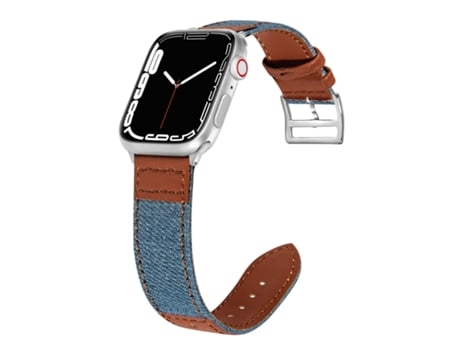Correa de reloj inteligente Fit Denim Leather para Apple Watch Series 9, 8 y 7 41 mm / SE 3 y SE 2, 6 y SE y 5 y 4 40 mm / 3 y 2 y 1 38 mm (azul cl...