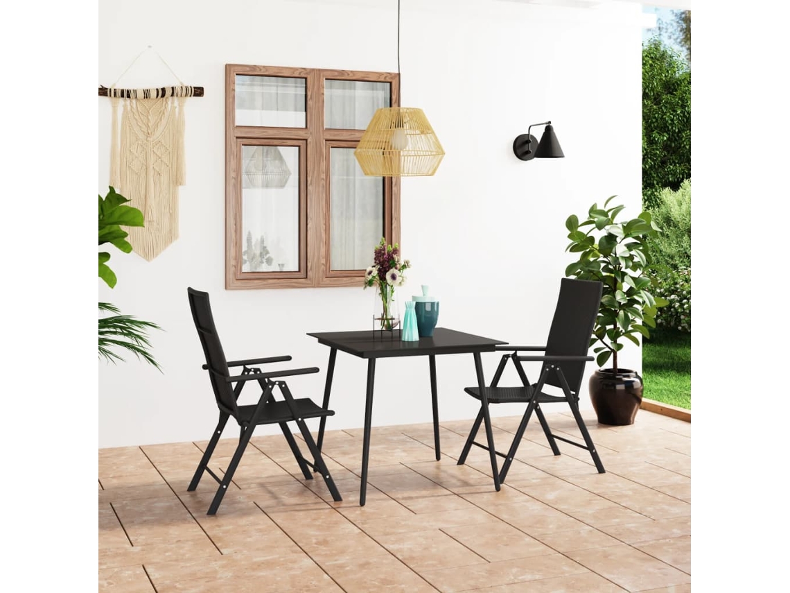 Juego de comedor de jardín de 3 piezas DKD Home Decor en negro