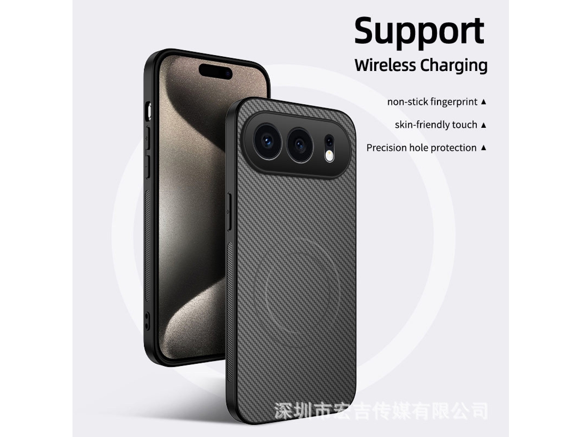 Capa Magnética Para Celular Huawei Com Padrão De Fibra De Carbono, Proteção Compcinza - Honor X6b