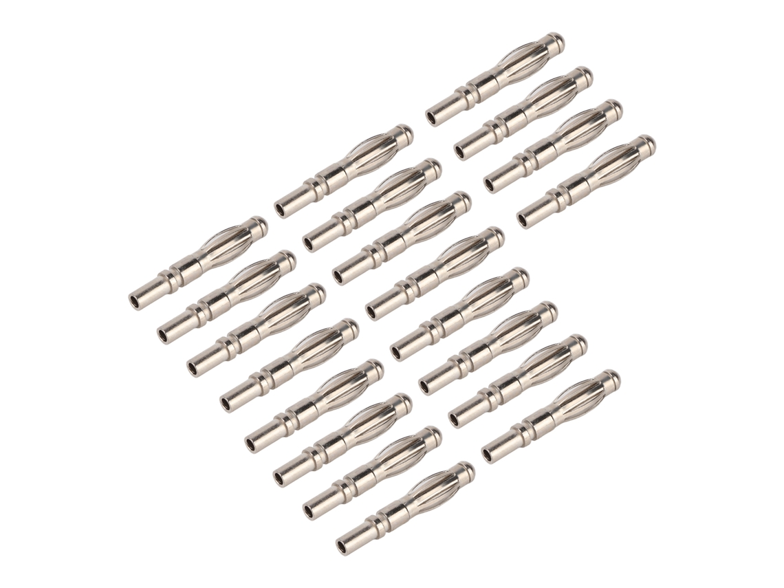 20 Unidades De Conectores Banana Macho De 4 Mm, De Cobre Puro Niquelado, Para Instrumentos Electrónicos, Modelo 21.120