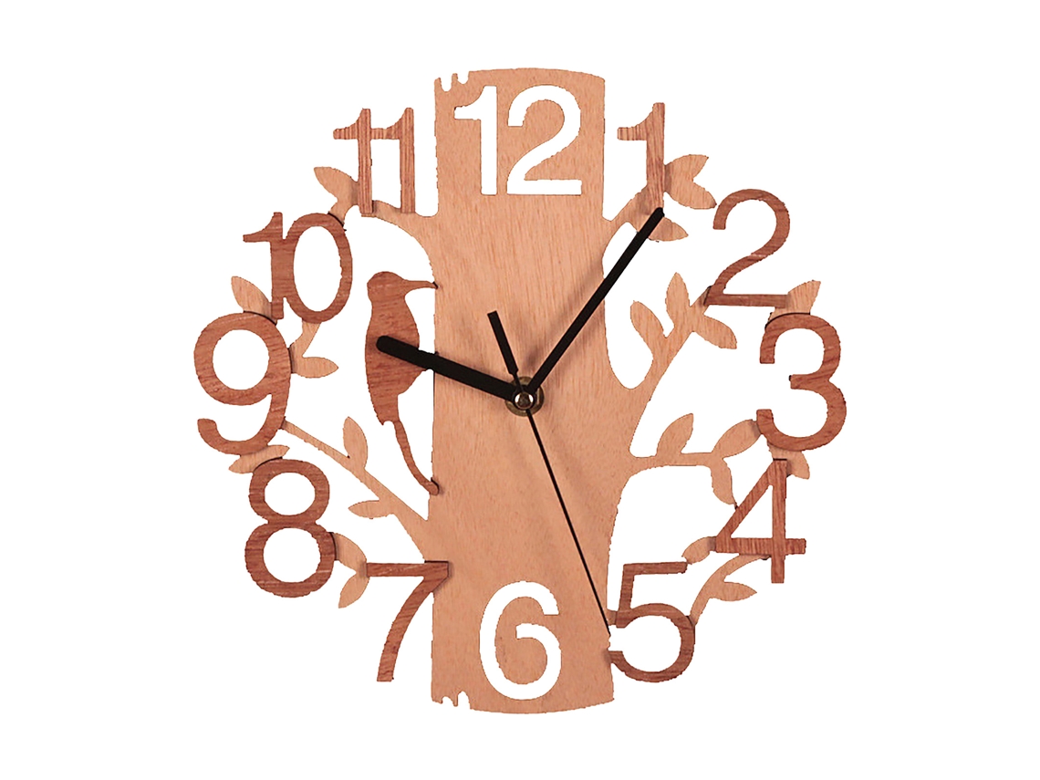 Reloj de pared Baok de madera, 22 cm de diámetro, blanco, ultrasilencioso, para cocina y mesa.