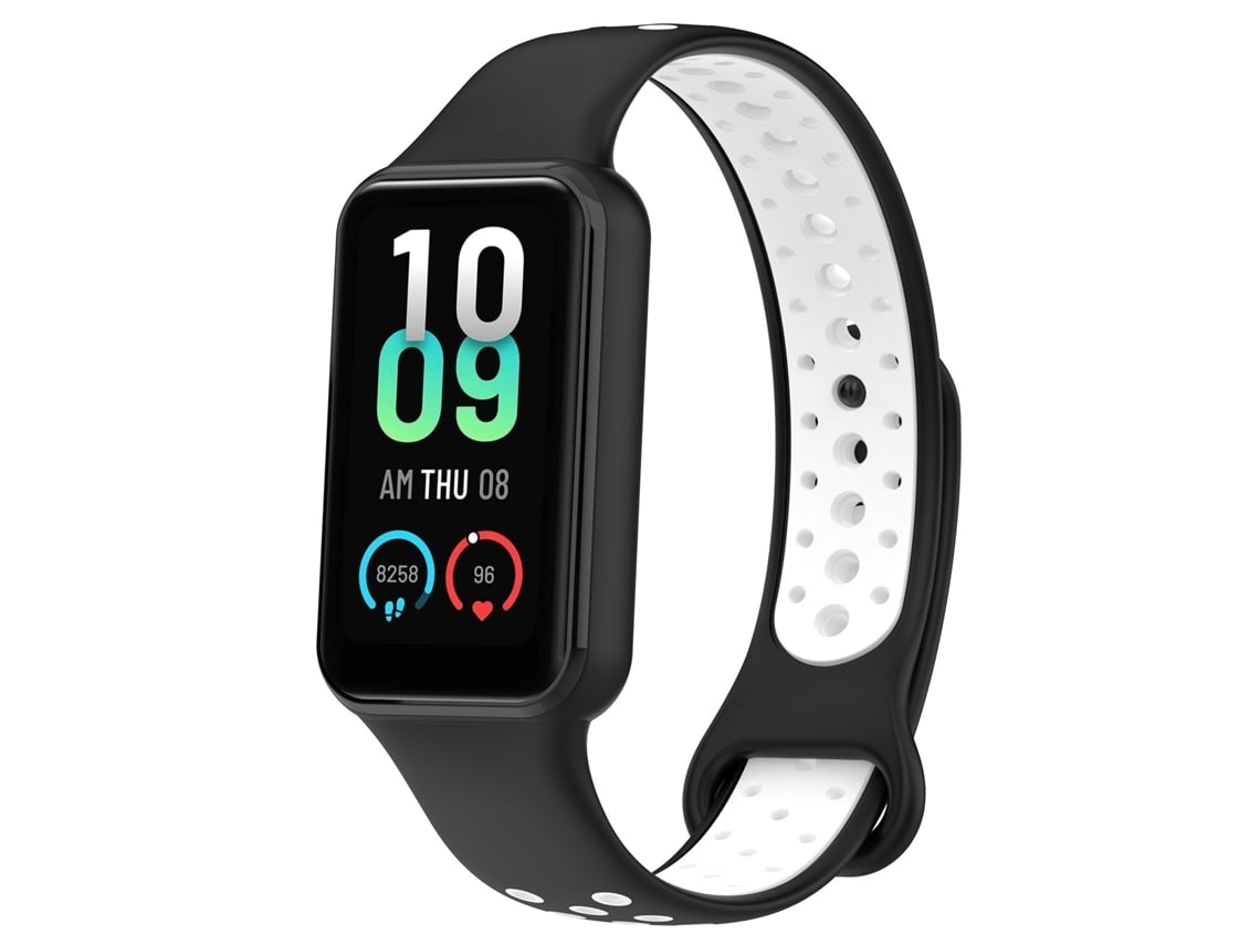 Correa de silicona compatible con Xiaomi Smart Band 8 Active/Redmi Band 2, suave y duradera en blanco y negro Chennnls