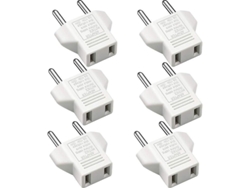 Adaptador De 2 Pines De Ee. Uu. A Ue 6 Unidades Blanco - Viaje A Francia, Alemania, España, Egipto - Convertidor Sin Conversión De Voltaje