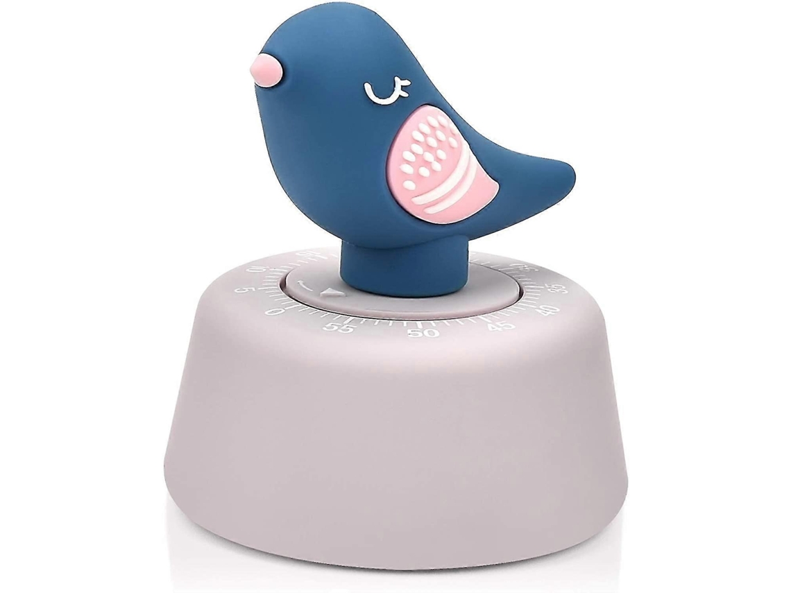 Temporizador Mecánico Cocina 60 Minutos Animales Bonitos Niños Horneado Sin Pilas Regalo Pájaro Azul