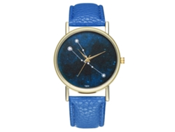 Reloj De Pulsera Para Pareja Taurus Con Correa De Cuero, Estilo Moderno, Cuarzo Azul.
