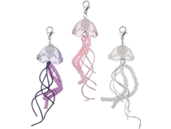Conjunto De 3 Llaveros De Cuentas De Vidrio De Colores Para Añadir Un Toque Elegante A Tus Accesorios.