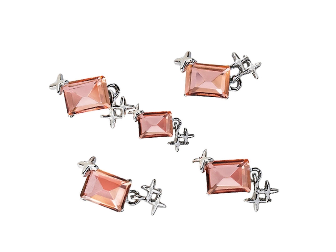 5 exquisitas piezas de joyería para uñas con delicados diseños rectangulares que realzan tu encanto - Aqua Red Hengrongshen