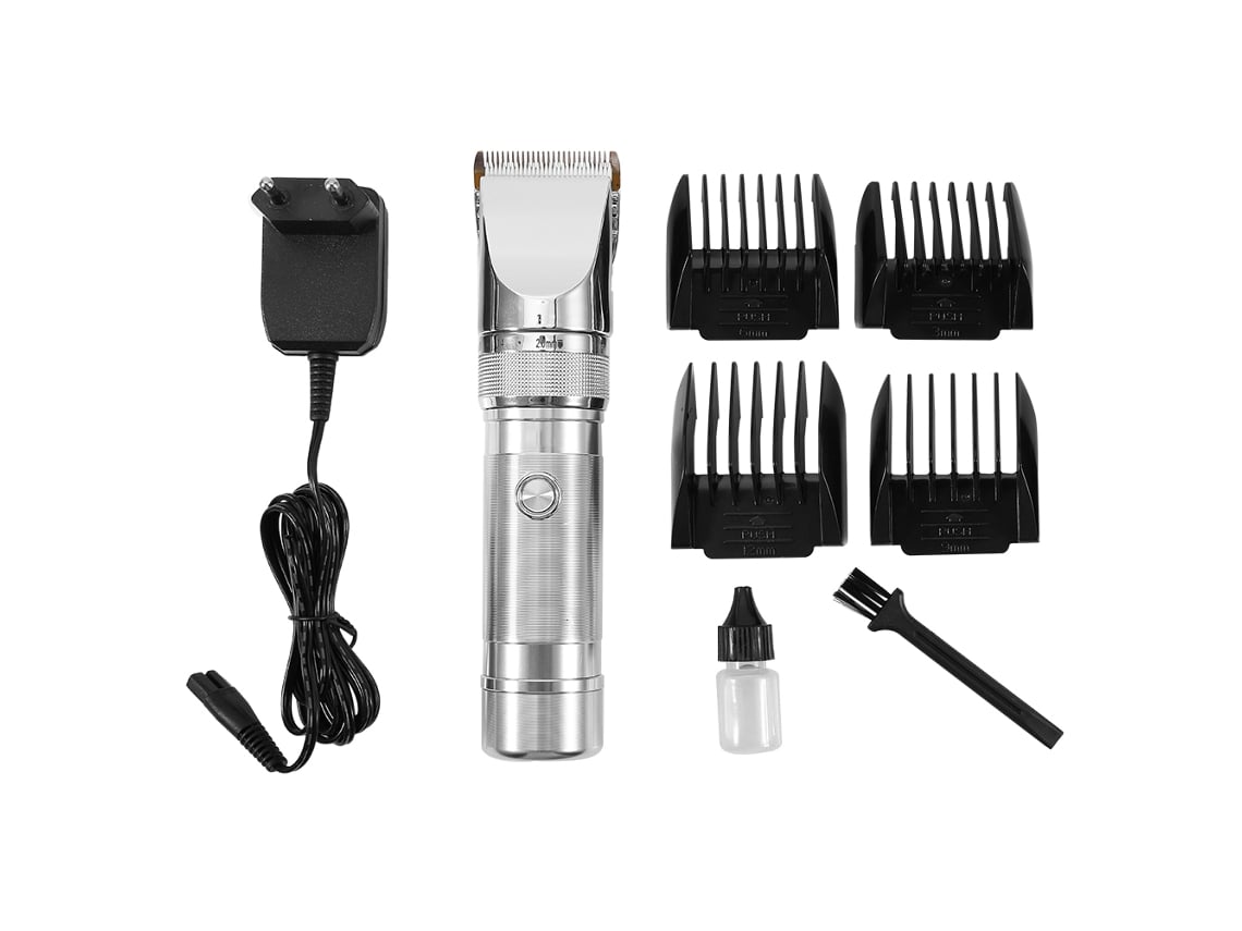 Tesoura Elétrica Profissional Para Cabelo Sem Fio Com Lâmina Cerâmica E 4 Pentes Limitadores