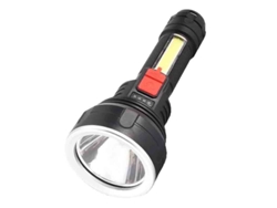 1 linterna LED portátil con 9 LED + COB, 800 lm, fuente de luz dual, batería incorporada de 1200 mAh, recargable por USB, para uso doméstico, senderismo,