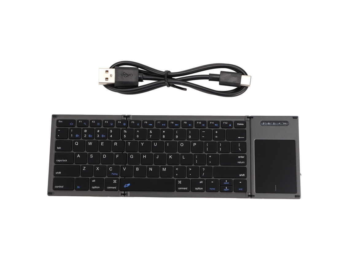 Baoj-2026novoteclado Teclado inalámbrico ultrafino plegable con panel táctil