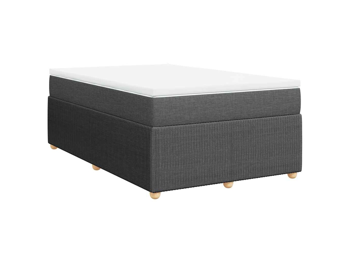 Maison Exclusive - Cama Box Spring Con Colchón Tela Gris Oscuro 120x190 Cm