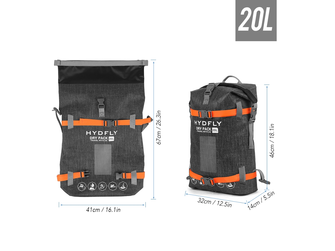 Mochila Impermeable Con Cierre Enrollable Flotante Para Deportes Acuáticos, Kayak Y Senderismo, 10l/15l/20l