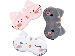 3 Antifaces Suaves Y Ligeros Con Forma De Cara De Gato De Dibujos Animados Para Dormir