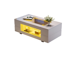 Mesa de centro blanca con control LED y Bluetooth multiusos - Ziwei Store