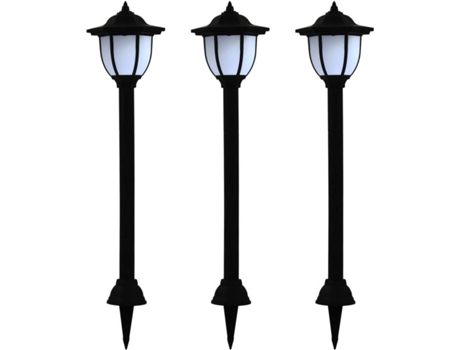Solares Led De exterior vidaxl 3 unidades negro 0.18