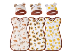 Saco Envolvente Bebé 3 Piezas Eifson Antisobresalto Algodón Con Capucha 64cm (marrón)