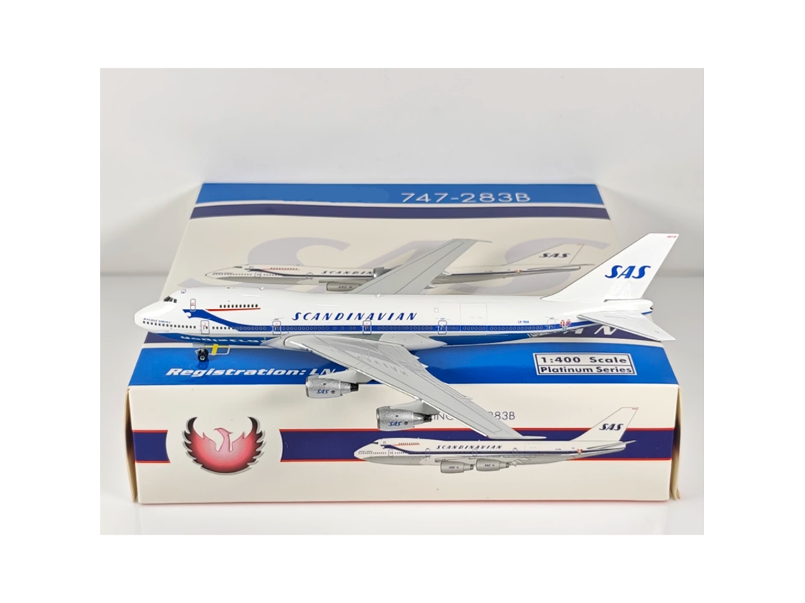 Modelo De Avión De Aleación Fundida A Presión Scandinavian Airlines B747-200 Ln-rna A Escala 1/400