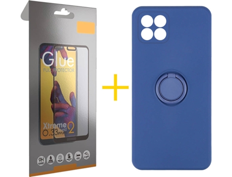 Carcasa + Protector de Pantalla para Huawei P40 Lite SKYHE Azul Oscuro