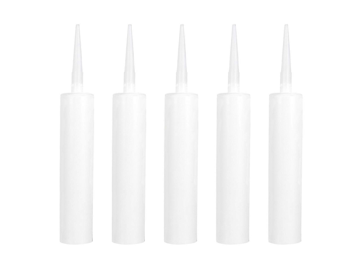 5 Tubos De Silicona Refillables Para Dispensar Calafate, Cartuchos Reutilizables Para Proyectos Diy Hogar 33x4,6cm Blanco