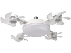 Ventilador De Teto Led Com Controle Remoto, Luminária De Teto Led Dimerizável (design De Quatro Cabeças)