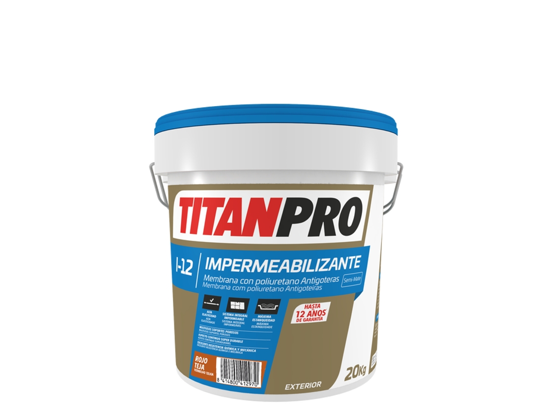 Titanpro I-12 Teja Membrana Poliuretano Roja 20Kg TITAN