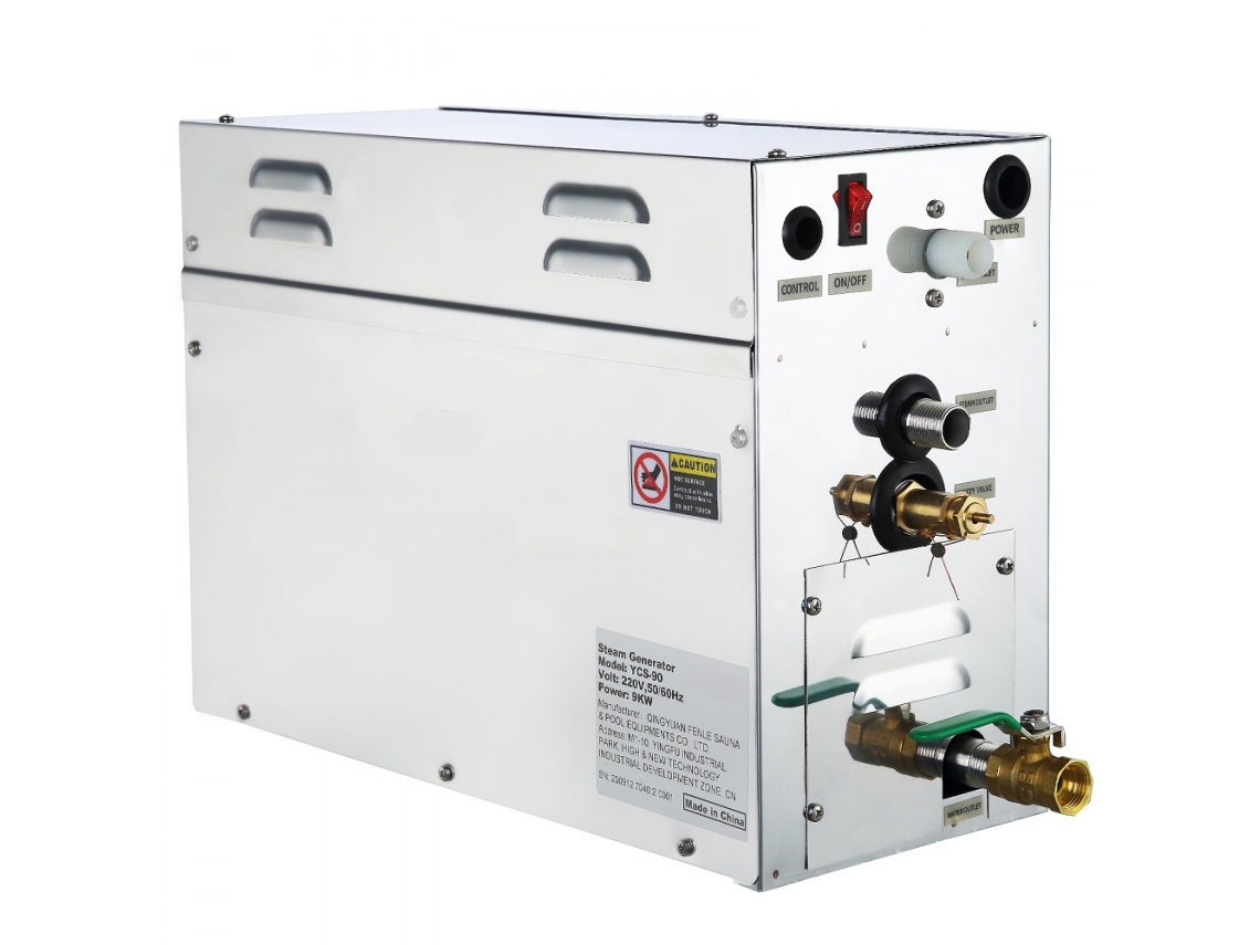 Generador de vapor Tekmaquinas de 9 kW para sauna, spa y baño con control digital y temporizador