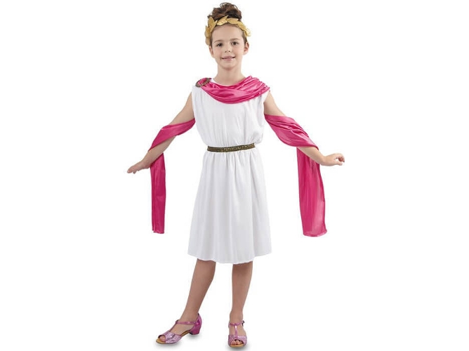 Disfraz de Niña DISFRAZZES Romana Blanca Y Rosa (Talla: 10 a 12 años)