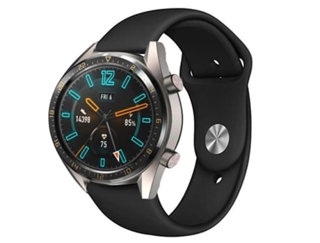 22 mm para Huawei Watch GT2e GT2 46 mm Correa de hebilla inversa de silicona monocromática (negro)
