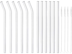 Juego De Pajitas De Vidrio Reutilizables Con Cepillos Rectos De Vidrio De Borosilicato Transparente.
