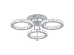 Lámpara de araña de cristal, atenuación de brillo LED, diseño de montaje empotrado, 3 anillos, atenuación RC OEM