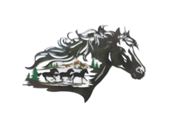 Silueta de caballo de metal para decoración de pared
