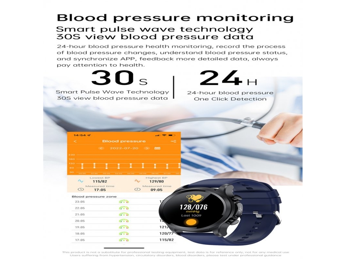 Smartwatch E400 Monitoreo de oxígeno en sangre Ecg de glucosa en - Main Image