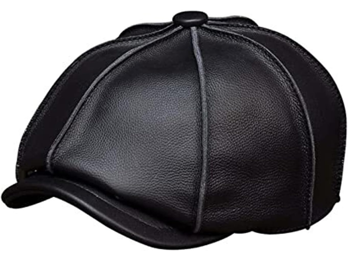 Gorra de béisbol en Cuirable Hommes Chapeau Béret Rouge Marron, Talla XL, Adaptada para SFUSHOS