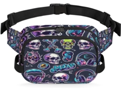 Mochila AQUAFORGE Tropicallife de Couro, estampado de trébol verde.
