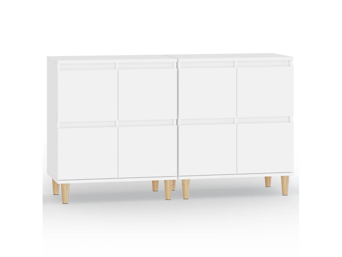 Maison Exclusive - Aparadores 2 Uds Madera Contrachapada Blanco 60x35x70 Cm